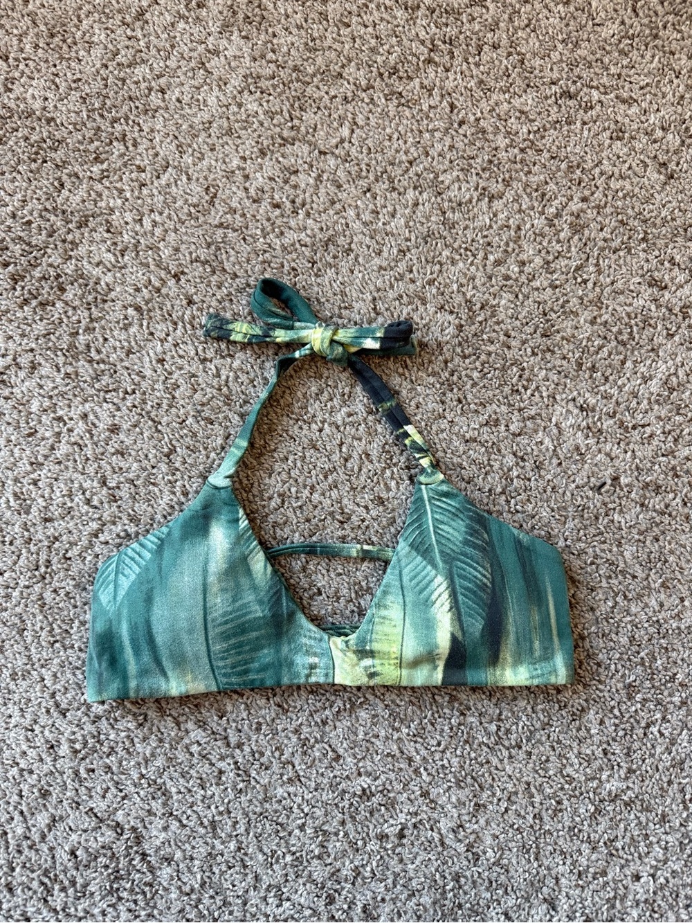 Midori Palm Print Bikini Croatia Top Small